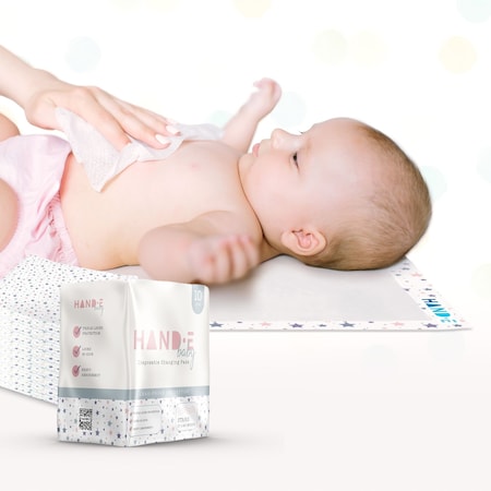 Hand-E Baby Print Underpads Stars 17 x 24 10 Pack  Highly Absorbent 10PK HND-82178